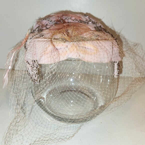 Vintage Hat with Net, Feathers, Beads *AS IS READ* main image 11